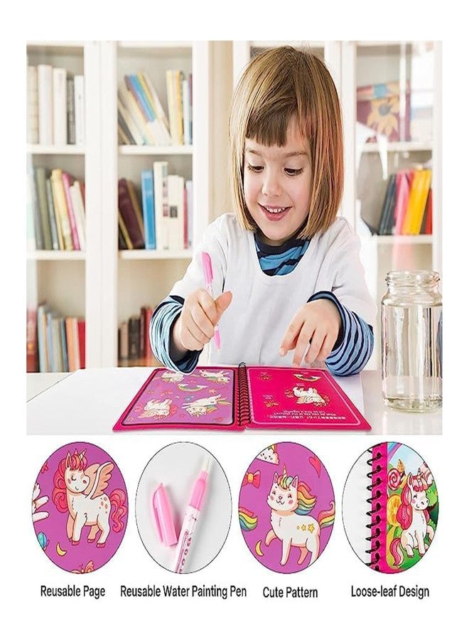 PRIMEFAIR Reusable Water Coloring Book for Toddlers, Mess-Free Paint with Water, Portable Educational Doodle Drawing Toy with Refillable Pens - Color Per a Stock (4) - Image 2